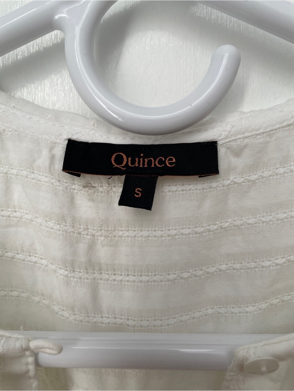 Quince sz S Embroidered organic Cotton Ruffle Collar Long Sleeve cottage Blouse - Picture 9 of 13